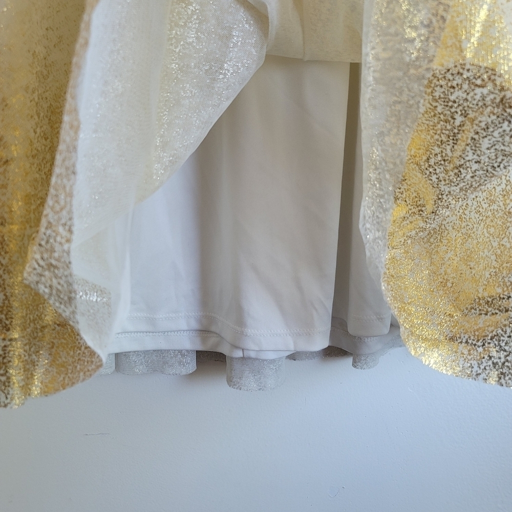 Cherokee, Girls Tulle Maxi Skirt, Cream/Gold Foil, Size 6‎ - Picture 3 of 5